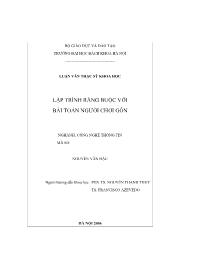 Luận văn Lập trình ràng buộc với bài toán người chơi gôn