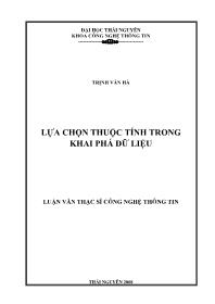 Luận văn Lựa chọn thuộc tính trong khai phá dữ liệu