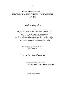 Luận văn Một số giải pháp nhằm nâng cao năng lực cạnh tranh của ngân hàng đầu tư và phát triển Việt Nam trong quá trình hội nhập