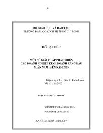 Luận văn Một số giải pháp phát triển các doanh nghiệp kinh doanh xăng dầu miền nam đến năm 2015
