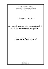 Luận văn Nâng cao hiệu quả hoạt động thanh toán quốc tế của các ngân hàng thương mại Việt Nam
