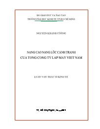 Luận văn Nâng cao năng lực cạnh tranh của tổng công ty lắp máy Việt Nam