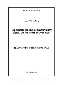 Luận văn Nghệ thuật xây dựng nhân vật trong tiểu thuyết Của nhất linh qua 'đôi bạn