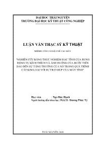 Luận văn Nghiên cứu bằng thực nghiệm đặc tính của rung động tự kích thích và ảnh hưởng của bước tiến dao đến sự tăng trưởng của nó trong quá trình cắt kim loại với s ự trợ giúp của máy tính