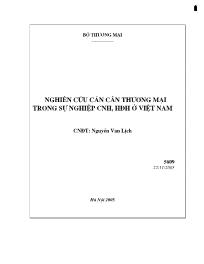 Luận văn Nghiên cứu cán cân thương mại trong sự nghiệp công nghiệp hóa, hiện đại hóa ở Việt Nam