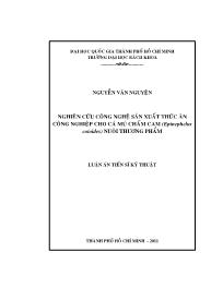Luận văn Nghiên cứu công nghệ sản xuất thức ăn công nghiệp cho cá mú chấm cam (epinephelus coioides) nuôi thương phẩm