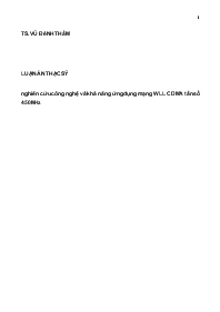 Luận văn Nghiên cứu công nghệ và khả năng ứng dụng mạng WLL CDMA tần số 450MHz