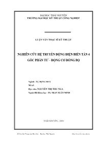 Luận văn Nghiên cứu hệ truyền động điện biến tần 4 góc phần tư – động cơ đồng bộ