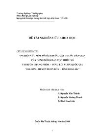 Luận văn Nghiên cứu một số bài thuốc, cây thuốc dân gian của cộng đồng dân tộc thiểu số tại buôn Đrăng Phôk –vùng lõi vườn quốc gia Yokđôn –huyện Buôn Đôn –tỉnh Đaklak