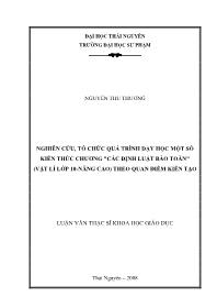 Luận văn Nghiên cứu, tổ chức quá trình dạy học một số kiến thức chương 