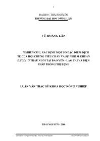 Luận văn Nghiên cứu, xác định một s ố đặc điểm dịch tễ của hội chứng tiêu chảy và sự nhiễm khuẩn e.coli ở trâu nuôi tại Bảo Yên - Lào Cai và biện pháp phòng trị bệnh
