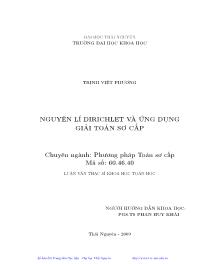 Luận văn Nguyên lí dirichlet và ứng dụng giải toán sơ cấp