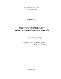 Luận văn Nhận dạng ảnh mặt người trong điều kiện ánh sáng thay đổi