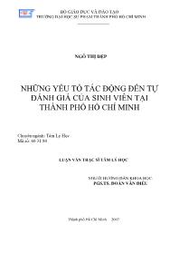 Luận văn Những yếu tố tác động đến tự đánh giá của sinh viên tại thành phố Hồ Chí Minh