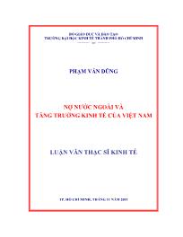 Luận văn Nợ nước ngoài và tăng trưởng kinh tế của Việt Nam