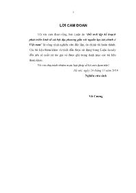 Luận văn Ðổi mới lập kế hoạch phát triển kinh tế xã hội địa phương gắn với nguồn lực tài chính ở Việt Nam