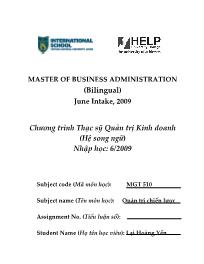 Luận văn Phân tích chiến lược hiện tại và cải tiến thực hiện chiến lược của ngân hàng thương mại cổ phần kỹ thương Việt Nam (tehcombank), giai đoạn 2009 - 2014