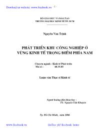 Luận văn Phân tích phát triển khu công nghiệp ở vùng kinh tế trọng điểm phía nam