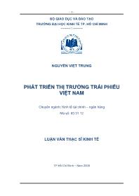 Luận văn Phân tích sự phát triển thị trường trái phiếu Việt Nam