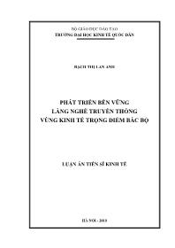 Luận văn Phát triển bền vững làng nghề truyền thống vùng kinh tế trọng điểm Bắc Bộ