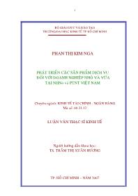 Luận văn Phát triển các sản phẩm dịch vụ đối với doanh nghiệp nhỏ và vừa tại ngân hàng nông nghiệp và phát triển nông thôn Việt Nam