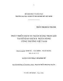 Luận văn Phát triển dịch vụ ngân hàng trọn gói tại sở giao dịch II ngân hàng công thương Việt Nam