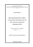 Luận văn Phát triển kinh tế hộ và những tác động đến môi trường khu vực nông thôn huyện Định Hóa tỉnh Thái Nguyên