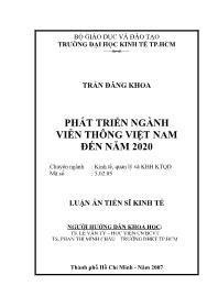 Luận văn Phát triển ngành viễn thông Việt Nam đến năm 2020