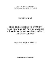 Luận văn Phát triển nghiệp vụ quản lý danh mục đầu tư cho nhà đầu tư cá nhân trên thị trường chứng khoán Việt Nam