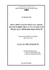 Luận văn Phát triển nguồn nhân lực trong doanh nghiệp nhỏ và vừa ở Việt Nam trong quá trình hội nhập kinh tế