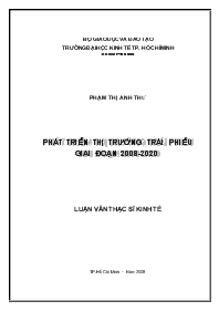 Luận văn Phát triển thị trường trái phiếu giai đoạn 2008-2020