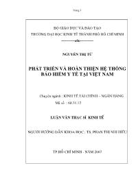 Luận văn Phát triển và hoàn thiện hệ thống bảo hiểm y tế tại Việt Nam