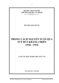 Luận văn Phong cách Nguyễn Tuân qua tuỳ bút kháng chiến (1946 - 1954)