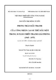 Luận văn Phong trào đấu tranh của công nhân cao su Thủ Dầu Một trong 30 năm chiến tranh giải phóng (1945 - 1975)