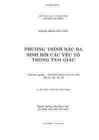 Luận văn Phương trình bậc ba sinh bởi các yếu tố trong tam giác