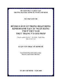 Luận văn Rủi ro lãi suất trong hoạt động kinh doanh tại các ngân hàng thương mại cổ phần Việt Nam thực trạng và giải pháp