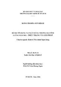 Luận văn Rủi ro tín dụng tại ngân hàng thương mại tỉnh Luẩng Nặm Thà - Thực trạng và giải pháp