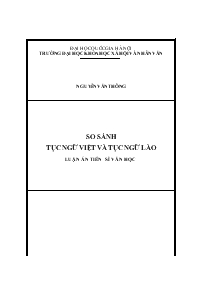 Luận văn So sánh tục ngữ Việt và tục ngữ Lào