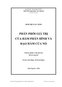 Luận văn Sự phân phối giá trị của hàm phân hình và đạo hàm của nó