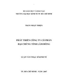 Luận văn Sự phát triển công ty cổ phần đại chúng tỉnh Lâm Đồng