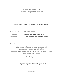 Luận văn Tăng cường về năng lực từ kiểm tra đánh giá của học sinh trung học phổ thông bằng hệ thống bộ đề kiểm tra đánh giá kiến thức kĩ năng hoá học lớp 11 nâng cao