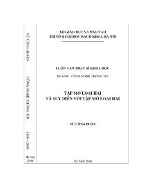 Luận văn Tập mờ loại hai và suy diễn với tập mờ loại hai