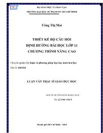 Luận văn Thiết kế bộ câu hỏi định hướng bài học lớp 11 chương trình nâng cao