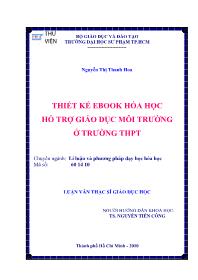 Luận văn Thiết kế ebook hóa học hỗ trợ giáo dục môi trường ở trường trung học phổ thông
