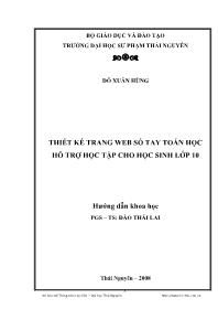 Luận văn Thiết kế trang web số tay toán học hỗ trợ học tập cho học sinh lớp 10