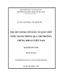 Luận văn Thu hút dòng vốn đầu tư gián tiếp nước ngoài thông qua thị trường chứng khoán Việt Nam
