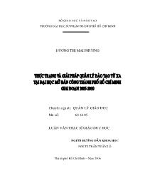 Luận văn Thực trạng và giải pháp quản lý đào tạo từ xa tại đại học mở bán công thành phố Hồ Chí Minh giai đoạn 2005-2010