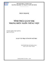 Luận văn Tình thái giảm nhẹ trong diễn ngôn tiếng Việt