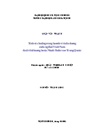 Luận văn Tính vị chủng trong hành vi tiêu dùng của người Việt Nam đối với hàng hóa Nhật Bản và Trung Quốc