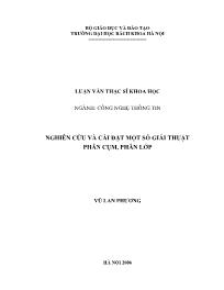 Luận văn Tổng quan nghiên cứu và cài đặt một số giải thuật phân cụm, phân lớp